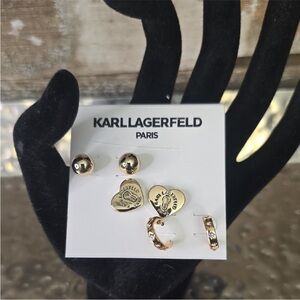 Karl Lagerfeld Gold and Silver Earrings Set